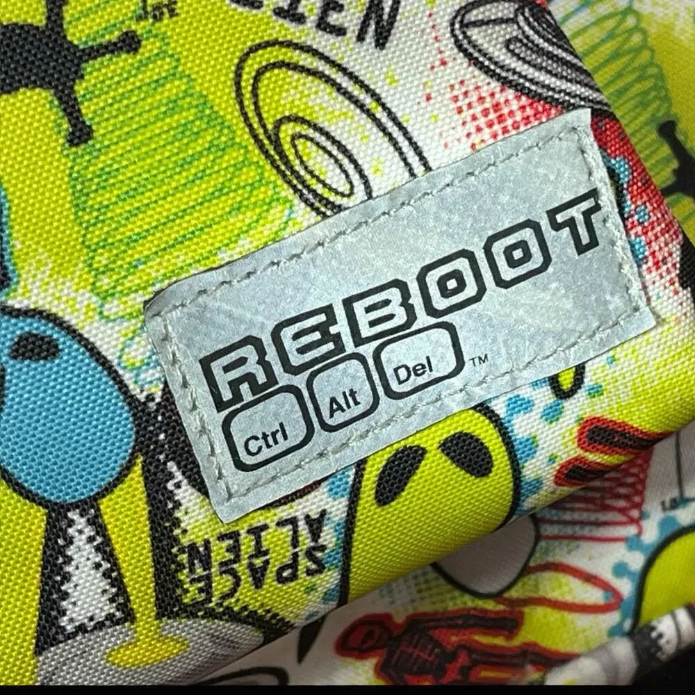 Space Alien Backpack Matching Pouch Neon UFO Outer Space Reflective Spaceman